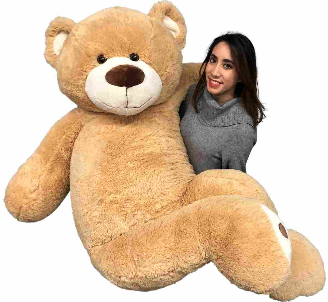 Big Plush Giant 6 Foot Teddy Bear Six Feet Tall 72 inches 183 cm Tan Color Soft Smiling Big Teddybear 6 Foot Bear Ultra Premium Quality