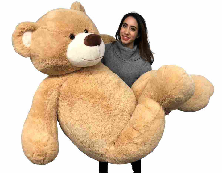 Big Plush Giant 6 Foot Teddy Bear Six Feet Tall 72 inches 183 cm Tan Color Soft Smiling Big Teddybear 6 Foot Bear Ultra Premium Quality