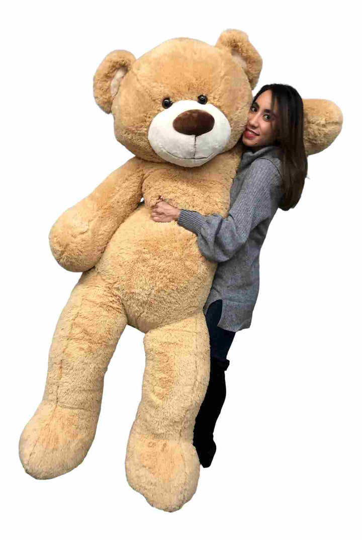 Big Plush Giant 6 Foot Teddy Bear Six Feet Tall 72 inches 183 cm Tan Color Soft Smiling Big Teddybear 6 Foot Bear Ultra Premium Quality