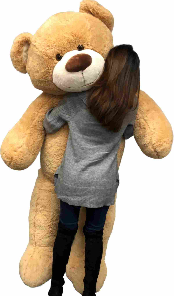Big Plush Giant 6 Foot Teddy Bear Six Feet Tall 72 inches 183 cm Tan Color Soft Smiling Big Teddybear 6 Foot Bear Ultra Premium Quality