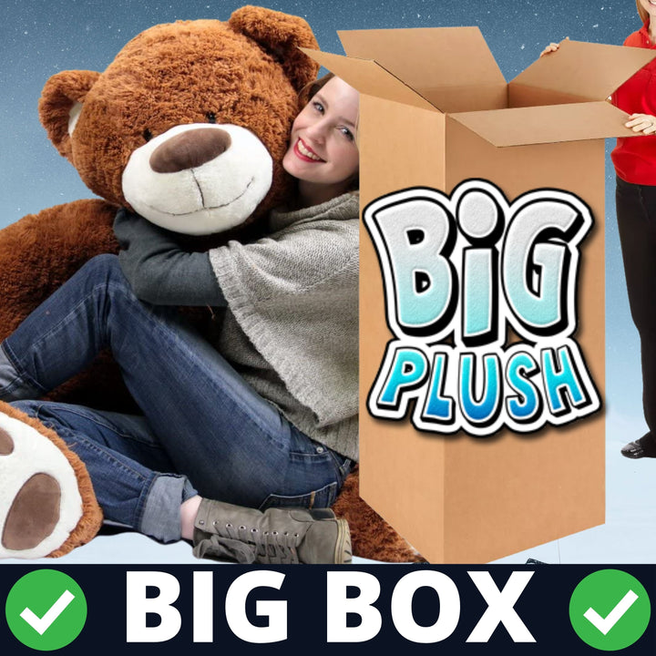 Giant Teddy Bear in Big Box Fully Stuffed & Ready to Hug - Huge 5-Foot Soft Plush Teddybear with Red Satin Neck Ribbon - Gigantic Stuffed Animal - Oso de Peluche - Send Bear to Show You Care