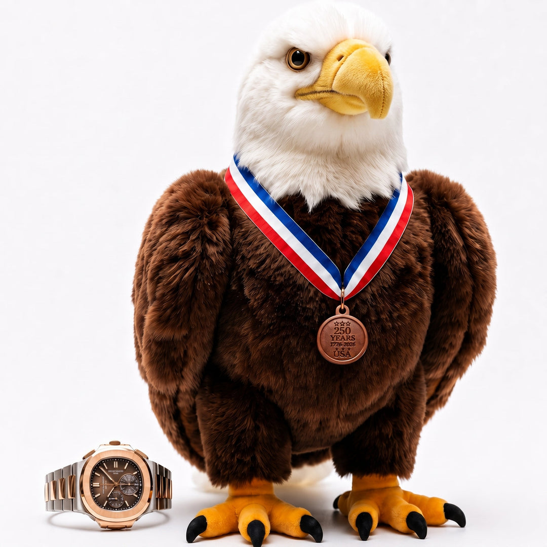 Big Plush limited edition commemorative plush eagle with leather medallion