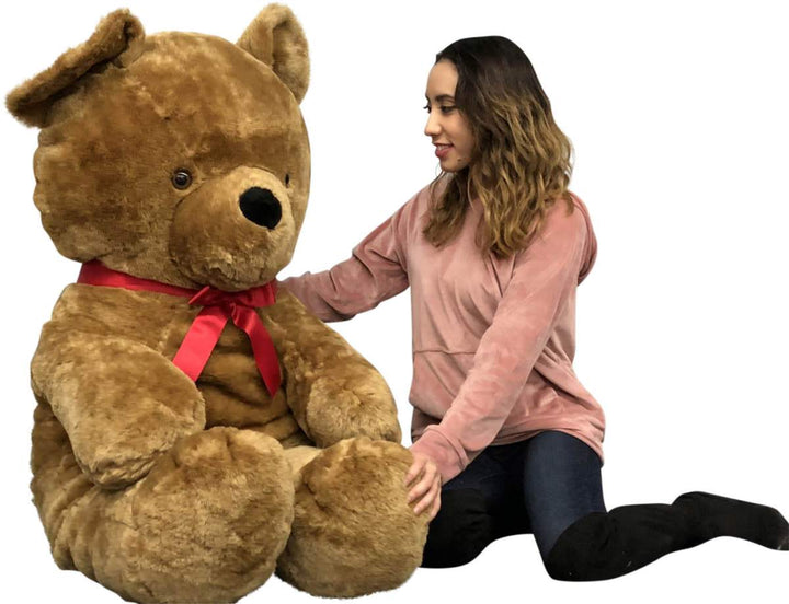  Big Plush Giant Brown Teddy Bear, 54 Inches Soft Stuffed Animal Huge Weighs 18 Pounds Made in USA