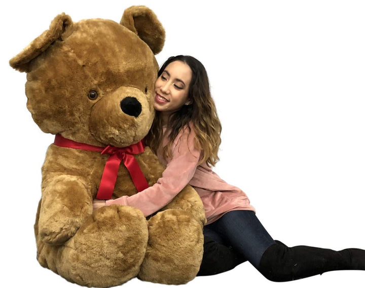  Big Plush Giant Brown Teddy Bear, 54 Inches Soft Stuffed Animal Huge Weighs 18 Pounds Made in USA