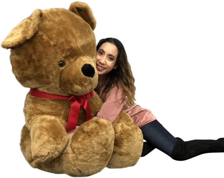  Big Plush Giant Brown Teddy Bear, 54 Inches Soft Stuffed Animal Huge Weighs 18 Pounds Made in USA