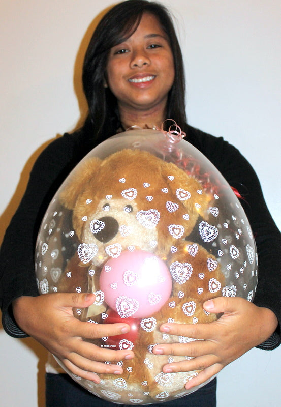 Stuffed Balloon 18 inch Teddy Bear is Gift Wrapped Inside an 18 inch Balloon