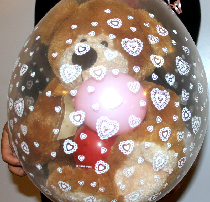 Stuffed Balloon 18 inch Teddy Bear is Gift Wrapped Inside an 18 inch Balloon