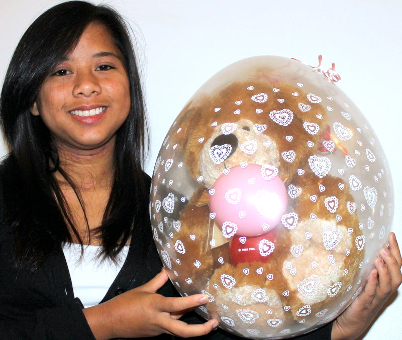 Stuffed Balloon 18 inch Teddy Bear is Gift Wrapped Inside an 18 inch Balloon