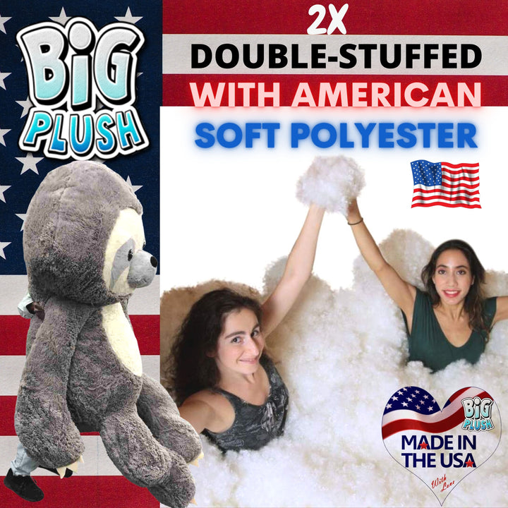  Giant Stuffed Sloth 7 Feet Tall 84 Inches Soft 213 cm Big Plush Huge Stuffed Animal Gray Color