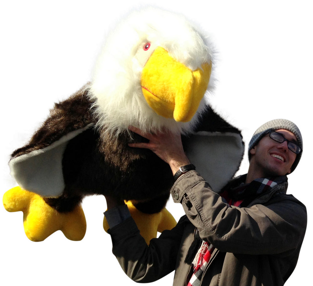 American Made 3 Foot Giant Stuffed Eagle 36 Inch Soft Brown Big Plush Bird Made in USA
