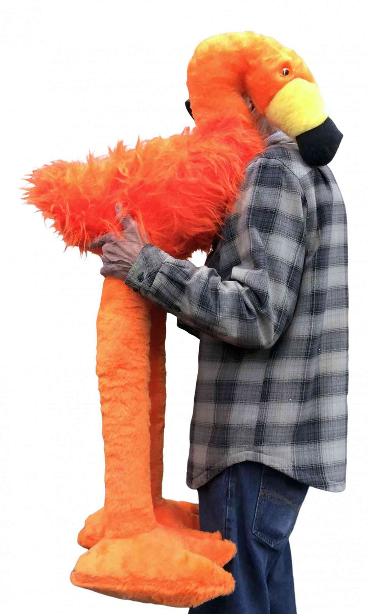 Giant Stuffed Flamingo 4 Feet Tall Big Plush Huge Tropical Bird Plushie 48 inches Made in the USA