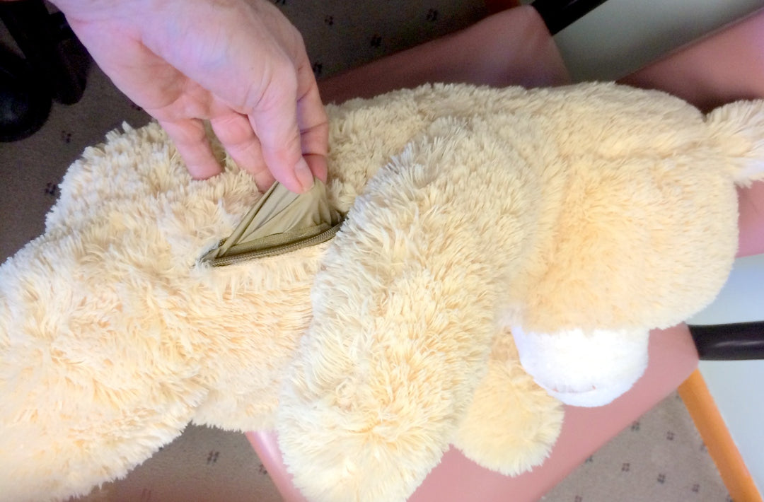 Add a Custom Made ZIPPERED POCKET - WE WILL PROFESSIONALLY STITCH IT TO YOUR STUFFED ANIMAL