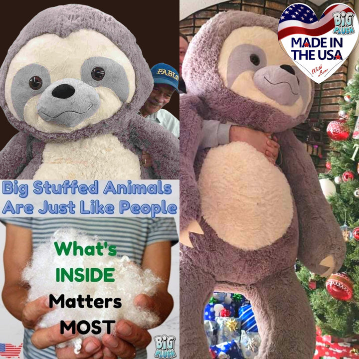  Giant Stuffed Sloth 7 Feet Tall 84 Inches Soft 213 cm Big Plush Huge Stuffed Animal Gray Color