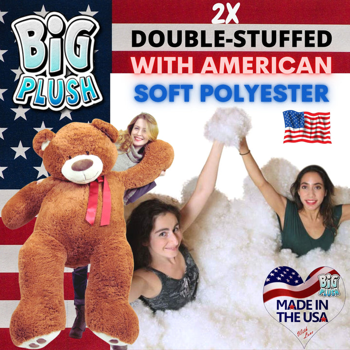 Giant Teddy Bear in Big Box Fully Stuffed & Ready to Hug - Huge 5-Foot Soft Plush Teddybear with Red Satin Neck Ribbon - Gigantic Stuffed Animal - Oso de Peluche - Send Bear to Show You Care