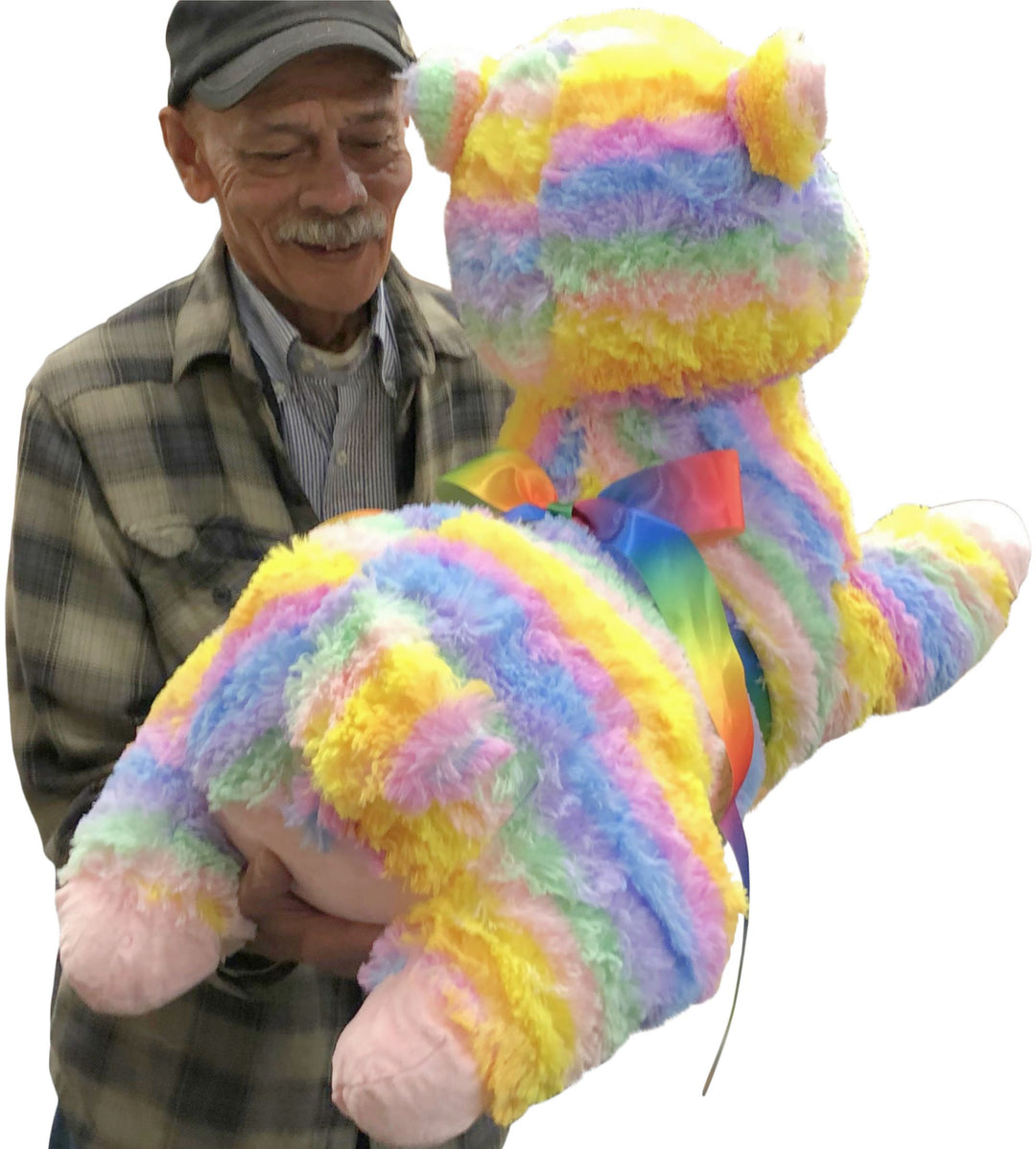 Giant Stuffed Llama Rainbow Color 30 Inches 77 cm Soft Luxurious Big Plush Alpaca South American Camelid