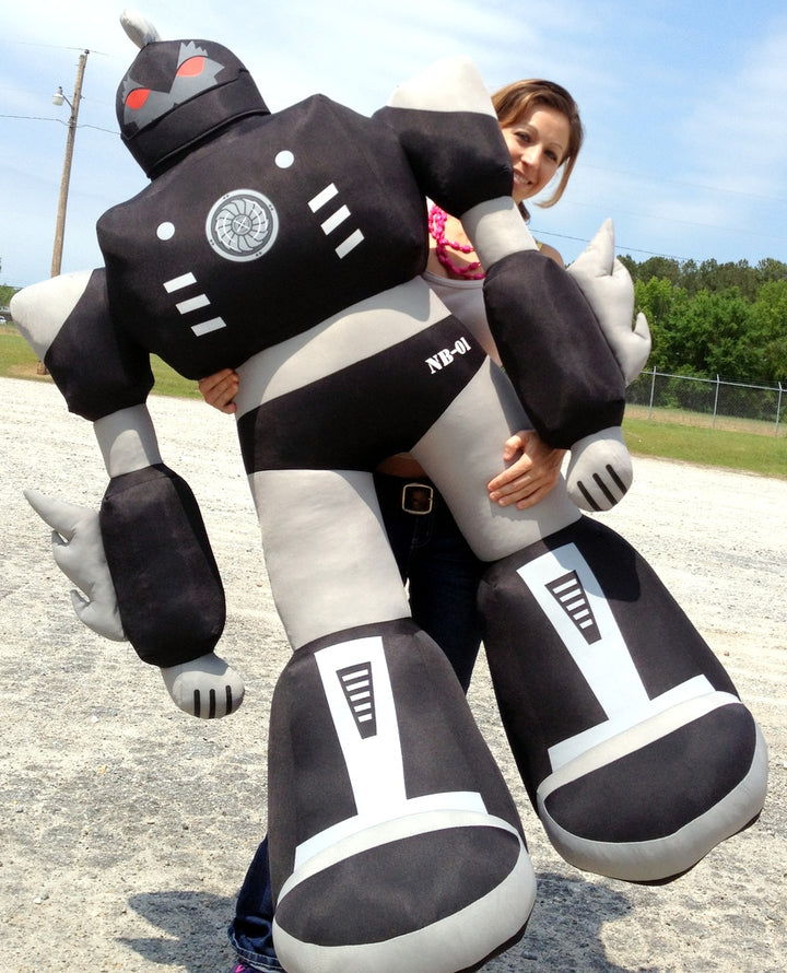 Giant Stuffed Robot 5 Feet Tall Enormous Soft Black Robo Plush 60 Inches