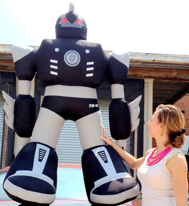 Giant Stuffed Robot 5 Feet Tall Enormous Soft Black Robo Plush 60 Inches