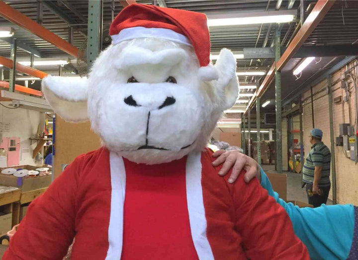 Luxury 6-Foot Christmas Gorilla Plush - Giant White Gorilla with Premium Removable Santa Suit - Made in USA Holiday Display (72 Inches Tall)