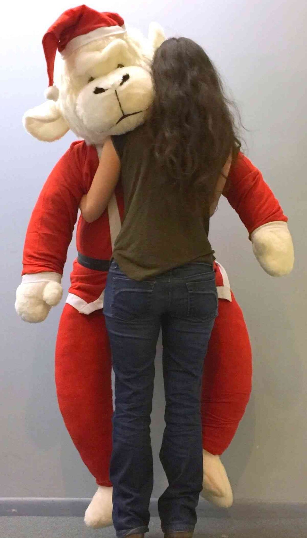 Luxury 6-Foot Christmas Gorilla Plush - Giant White Gorilla with Premium Removable Santa Suit - Made in USA Holiday Display (72 Inches Tall)