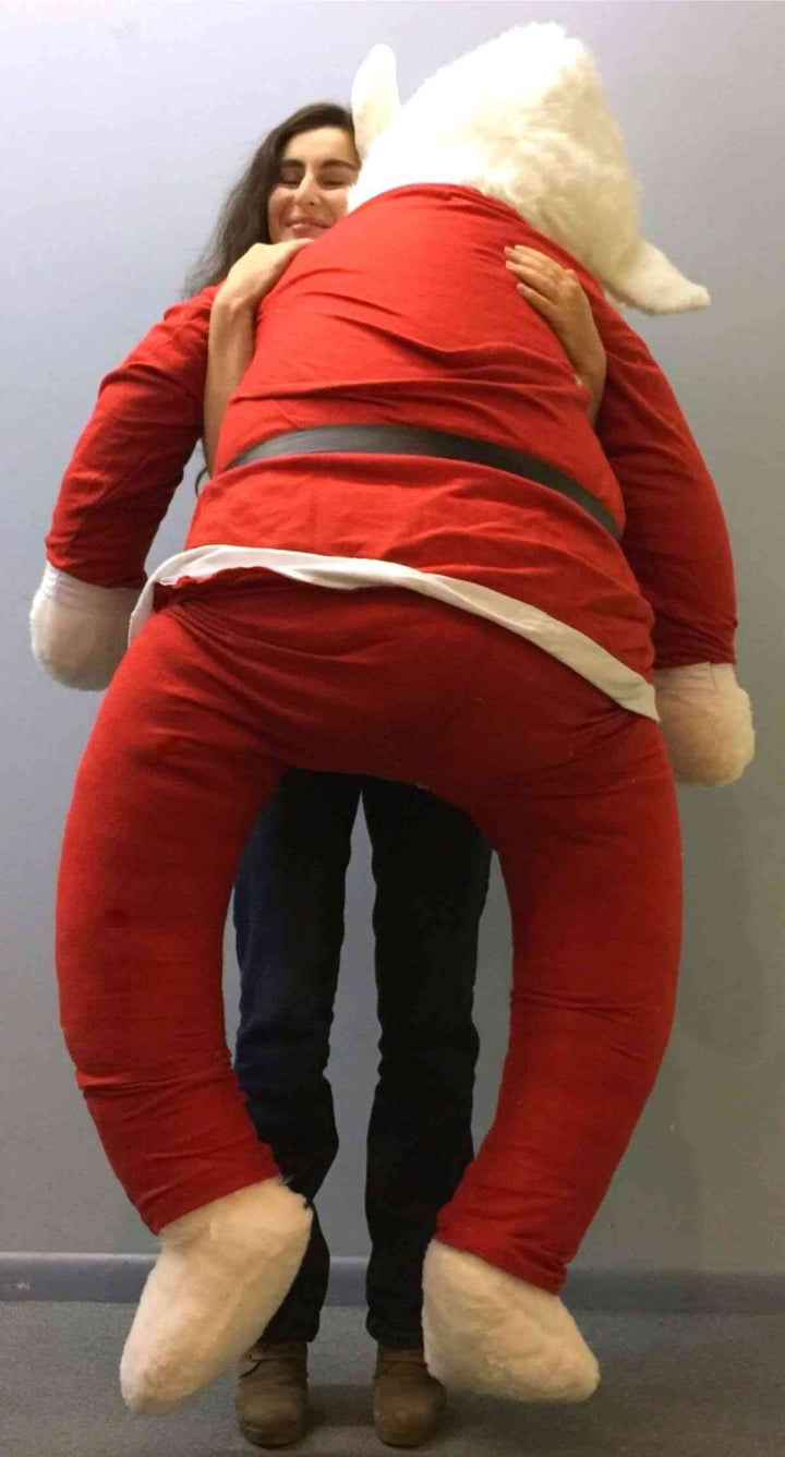 Luxury 6-Foot Christmas Gorilla Plush - Giant White Gorilla with Premium Removable Santa Suit - Made in USA Holiday Display (72 Inches Tall)