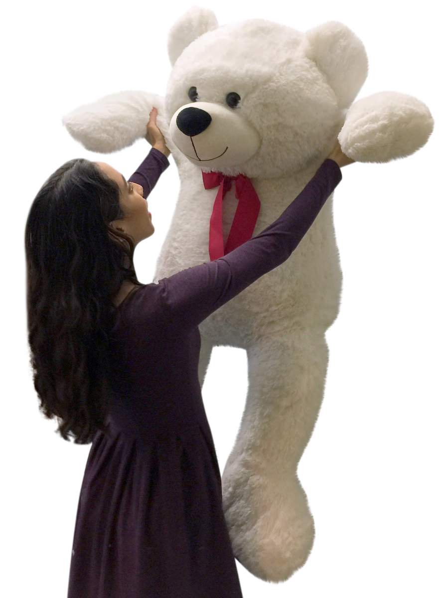 Giant Valentine's Day Teddy Bear 52 Inch White Soft, Premium Quality Big 4 foot  Teddybear