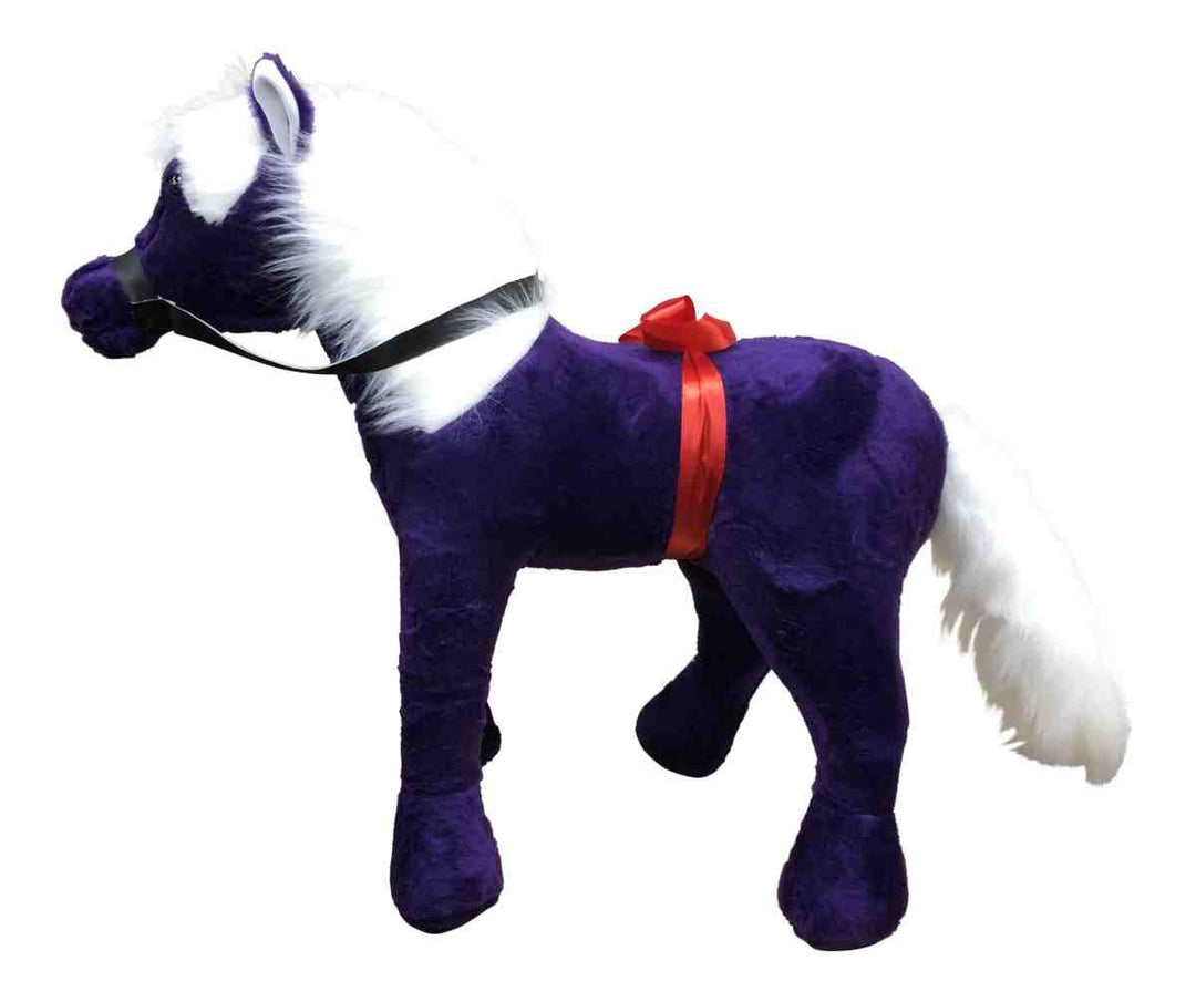 American Made Giant Stuffed Horse 3-feet tall 3-feet wide Dark Purple color MADE IN USA