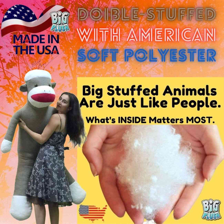 Big Plush 6 Foot Giant Sock Monkey Soft Huge Stuffed Animal Made in USA America