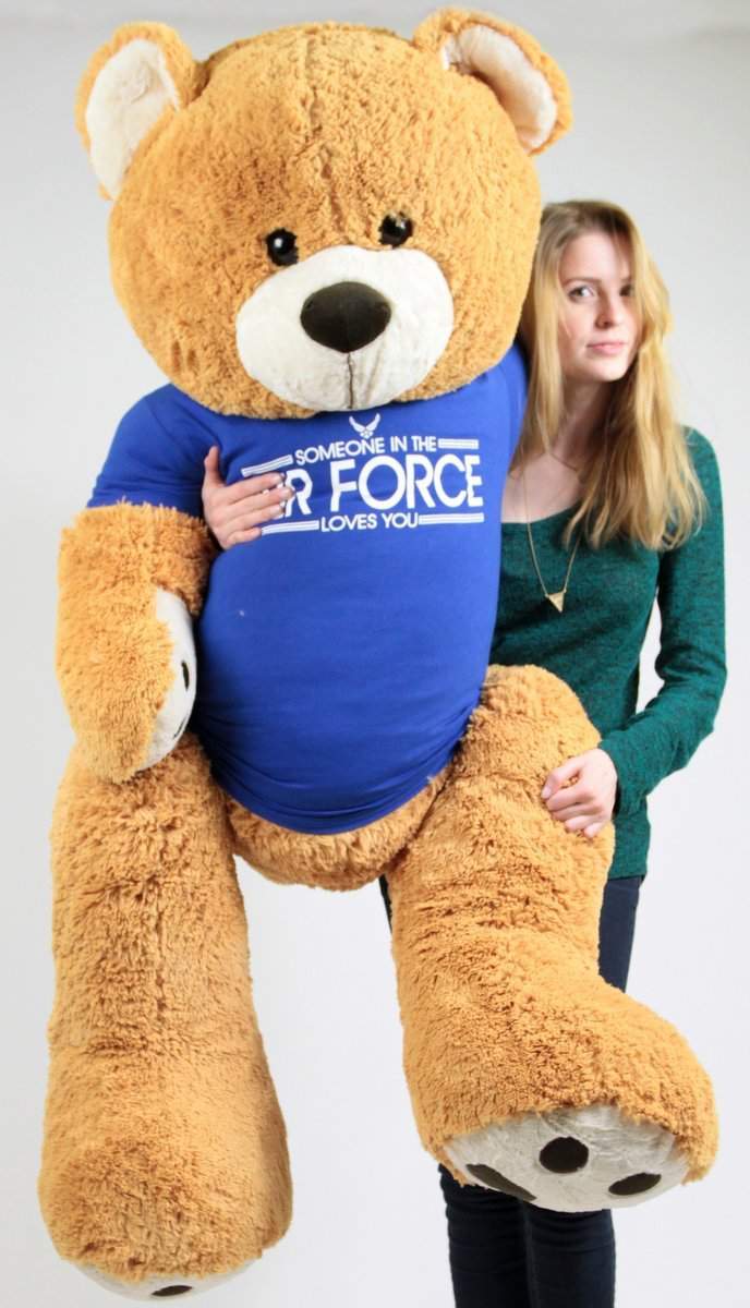 Air Force Giant Teddy Bear 5 Feet Tall,  Wears Removable T-shirt SOMEONE IN THE AIR FORCE LOVES YOU