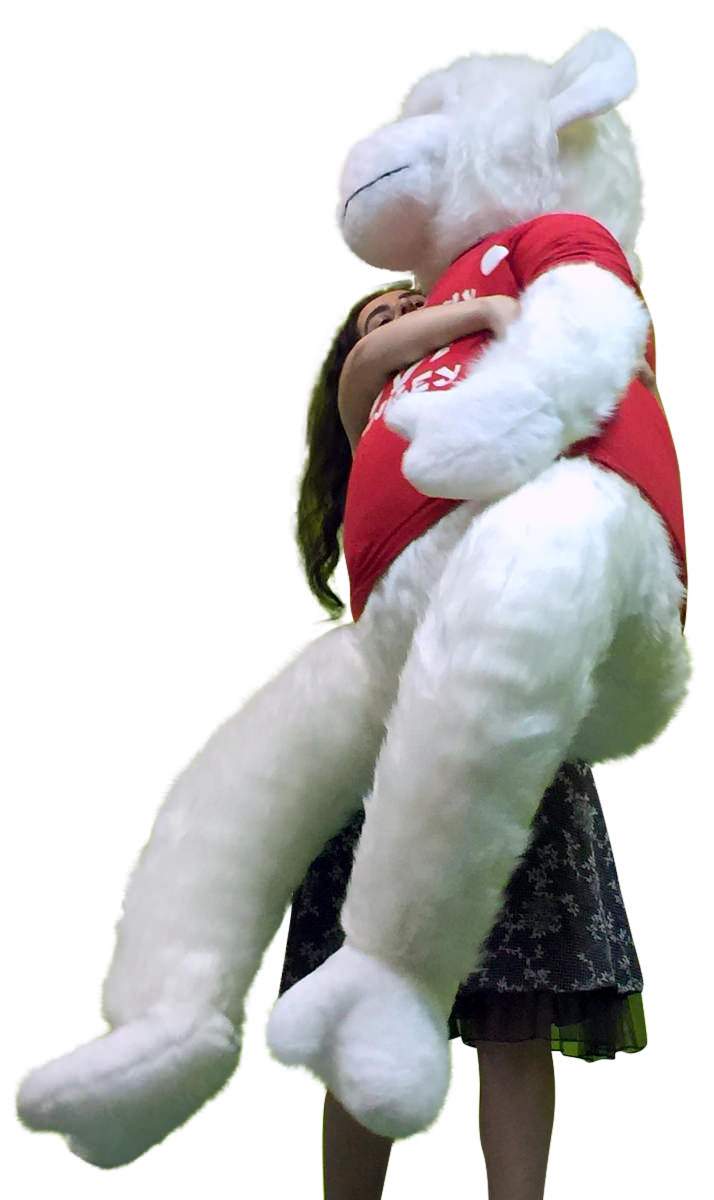 American Made 6 Foot Giant Stuffed White Gorilla Hunky Chunky Love Monkey Big Plush Valentine