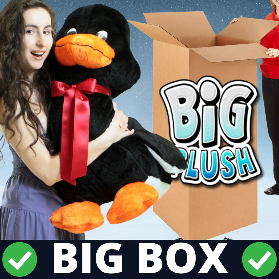 American Made Giant Stuffed Black Duck 36 Inch Soft Plush Ducky 3 Feet Big Plush