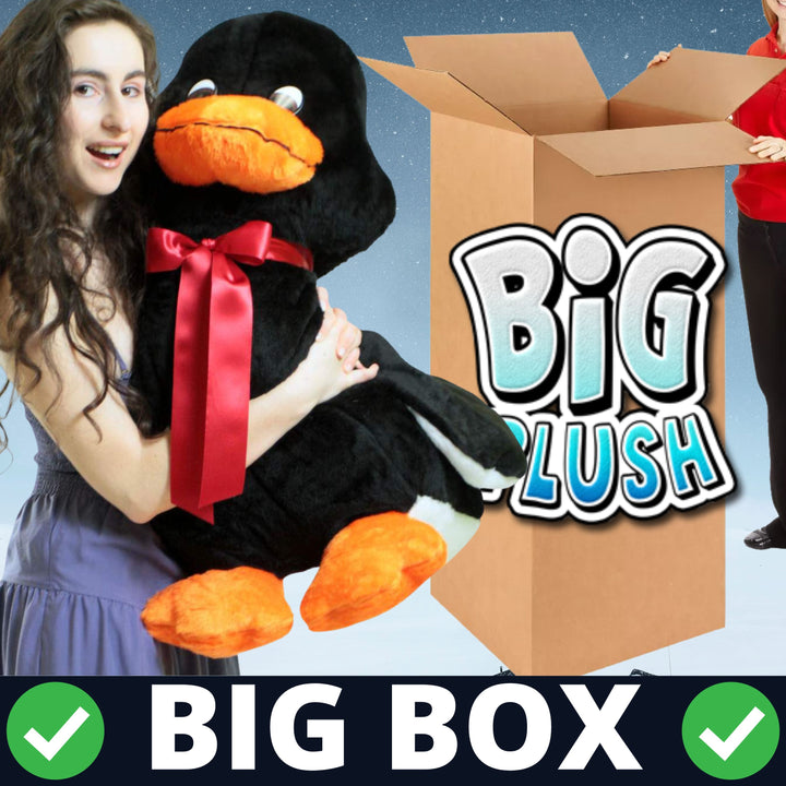 American Made Giant Stuffed Black Duck 36 Inch Soft Plush Ducky 3 Feet Big Plush