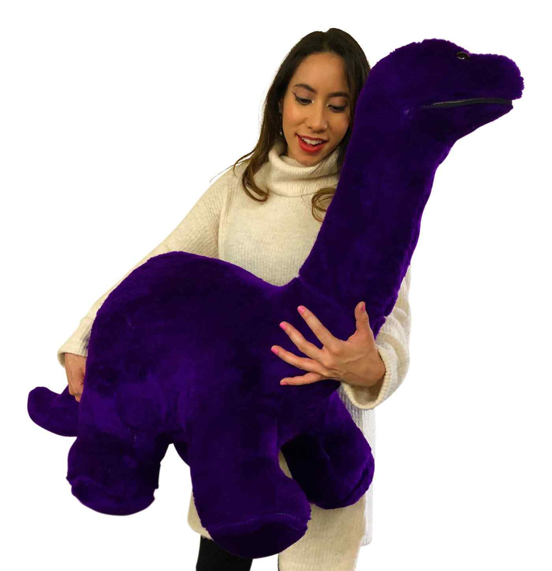 American Made Giant Stuffed Purple Dinosaur Soft Plush Brontosaurus 48 inches wide 30 inches tall Made in the USA