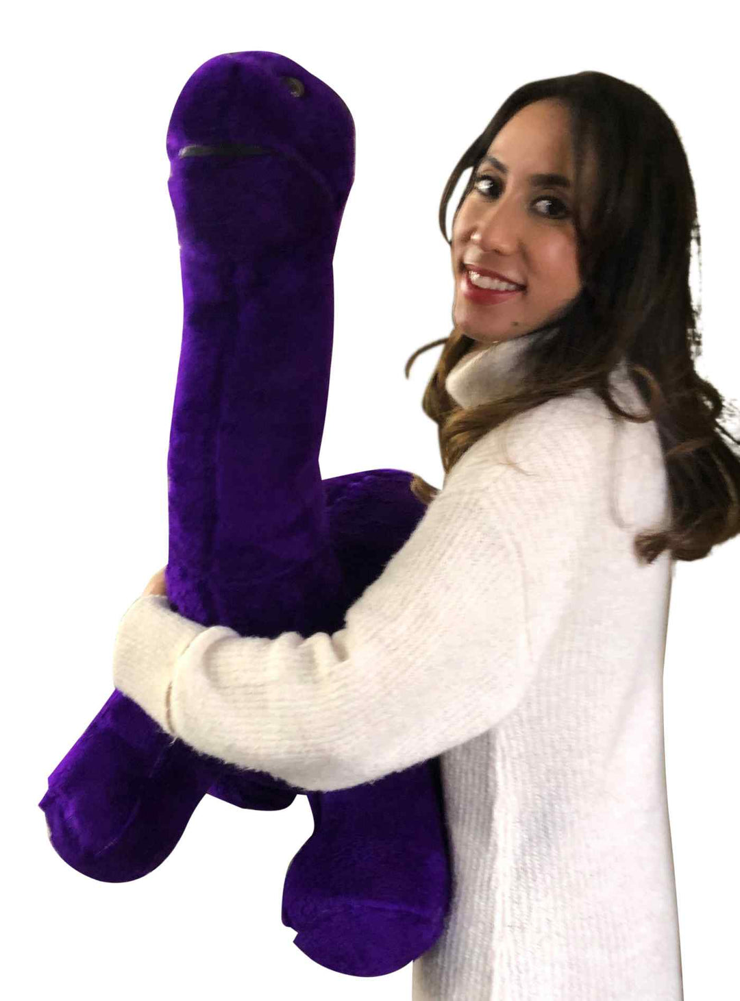 American Made Giant Stuffed Purple Dinosaur Soft Plush Brontosaurus 48 inches wide 30 inches tall Made in the USA