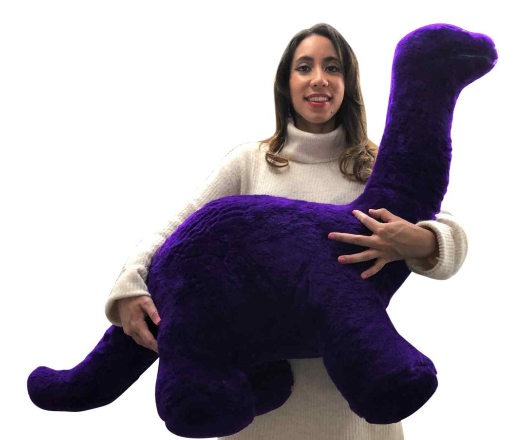 American Made Giant Stuffed Purple Dinosaur Soft Plush Brontosaurus 48 inches wide 30 inches tall Made in the USA