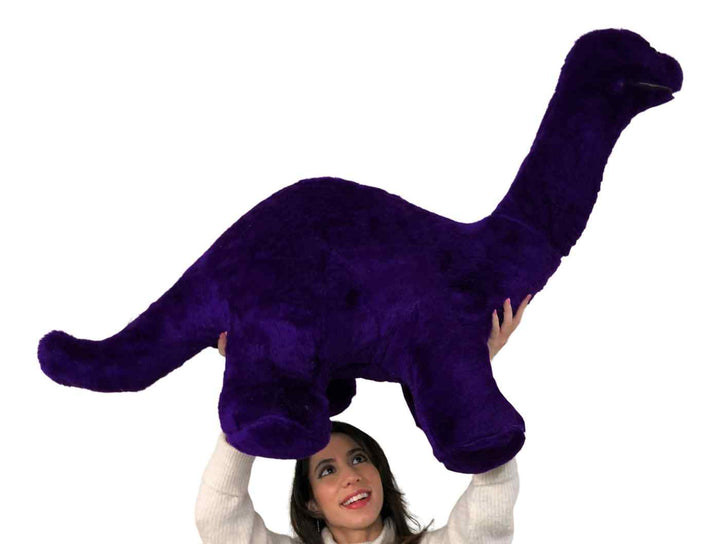 American Made Giant Stuffed Purple Dinosaur Soft Plush Brontosaurus 48 inches wide 30 inches tall Made in the USA