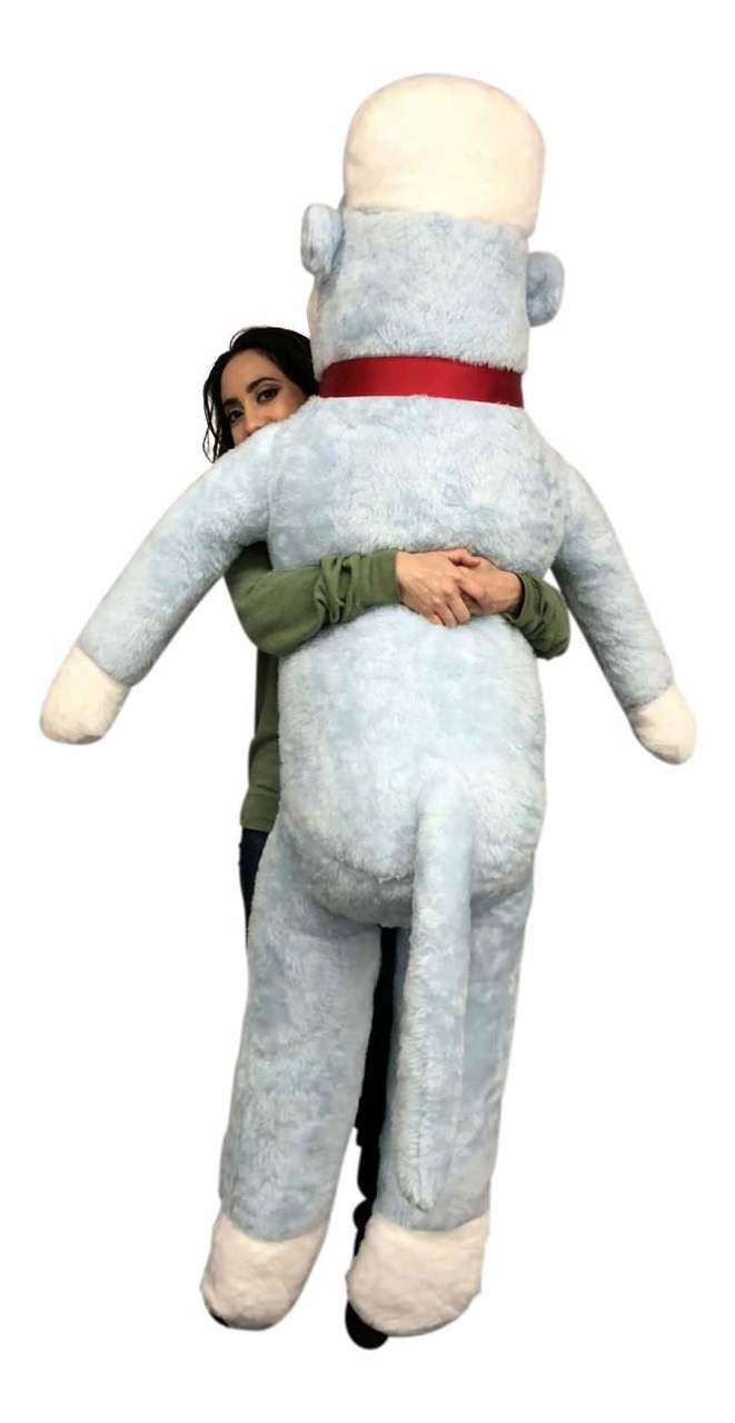 Big Plush Blue Color 6 Foot Giant Sock Monkey Soft Huge Stuffed Animal Made in USA America