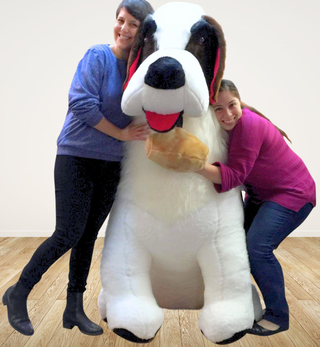 American Made Huge Stuffed Saint Bernard 60 Inch Soft 5 Foot Big Plush Dog New