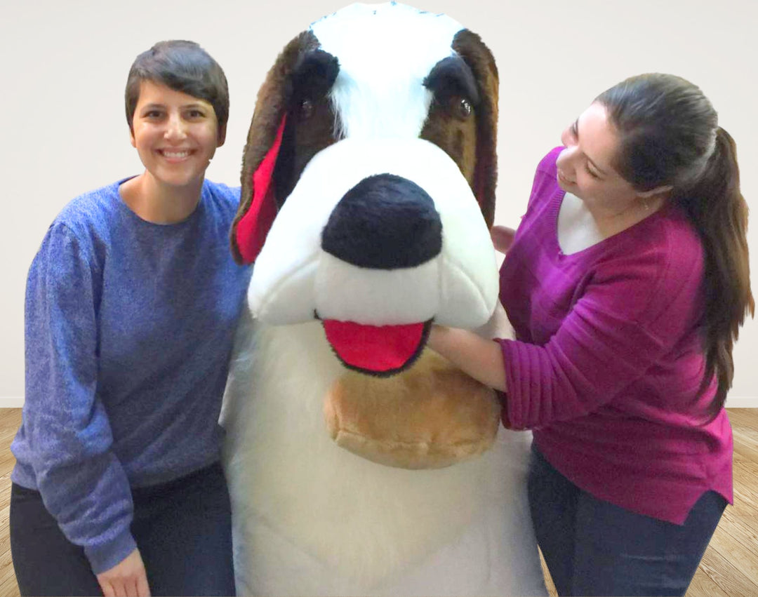 American Made Huge Stuffed Saint Bernard 60 Inch Soft 5 Foot Big Plush Dog New