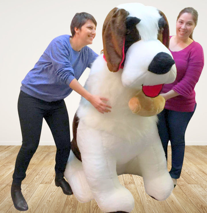 American Made Huge Stuffed Saint Bernard 60 Inch Soft 5 Foot Big Plush Dog New