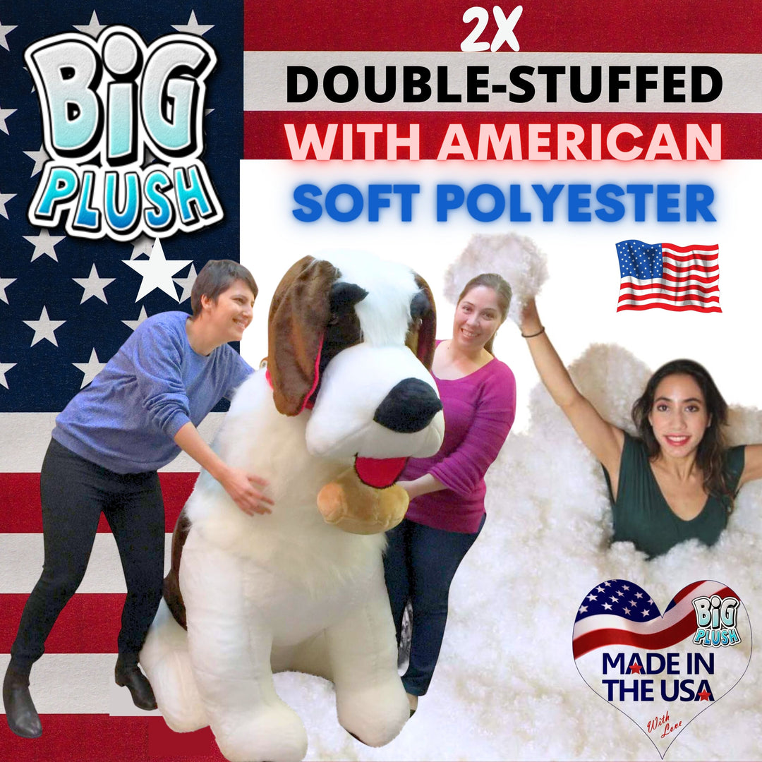 American Made Huge Stuffed Saint Bernard 60 Inch Soft 5 Foot Big Plush Dog New