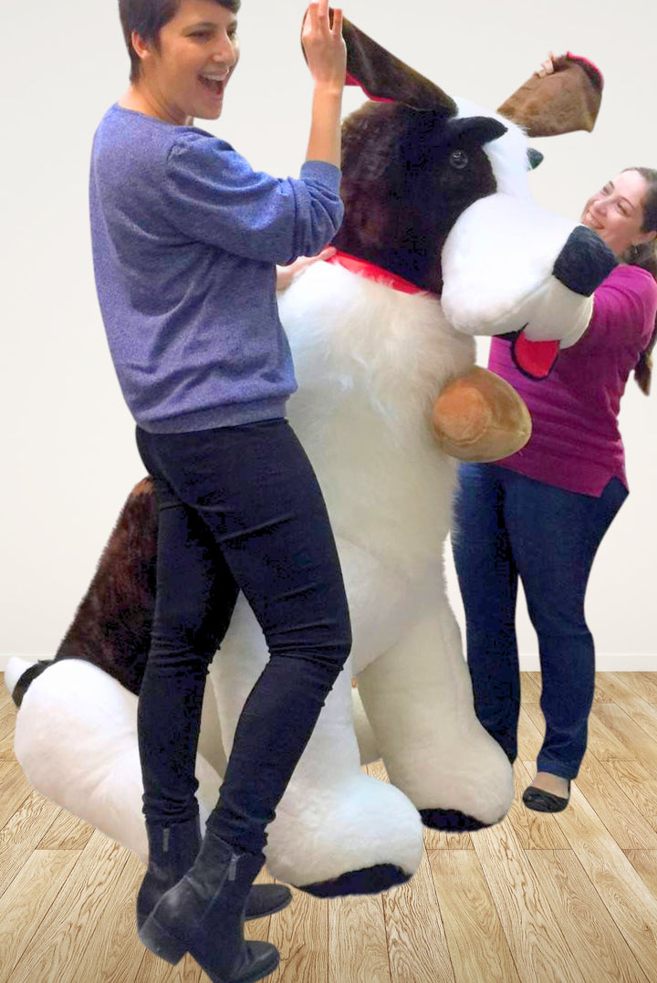 American Made Huge Stuffed Saint Bernard 60 Inch Soft 5 Foot Big Plush Dog New