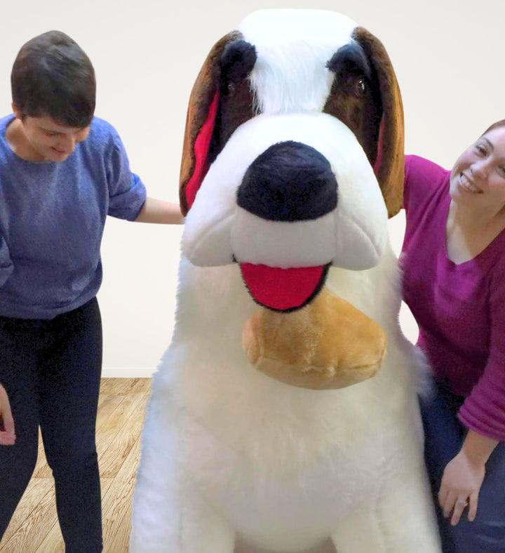 American Made Huge Stuffed Saint Bernard 60 Inch Soft 5 Foot Big Plush Dog New