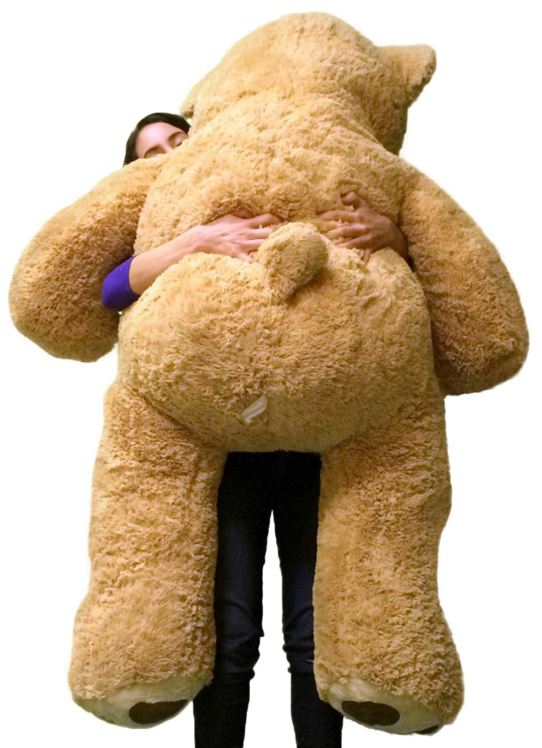 Big Plush Personalized Heart on 5 Foot Giant Teddy Bear, Heart on Chest is Customized with Your Message