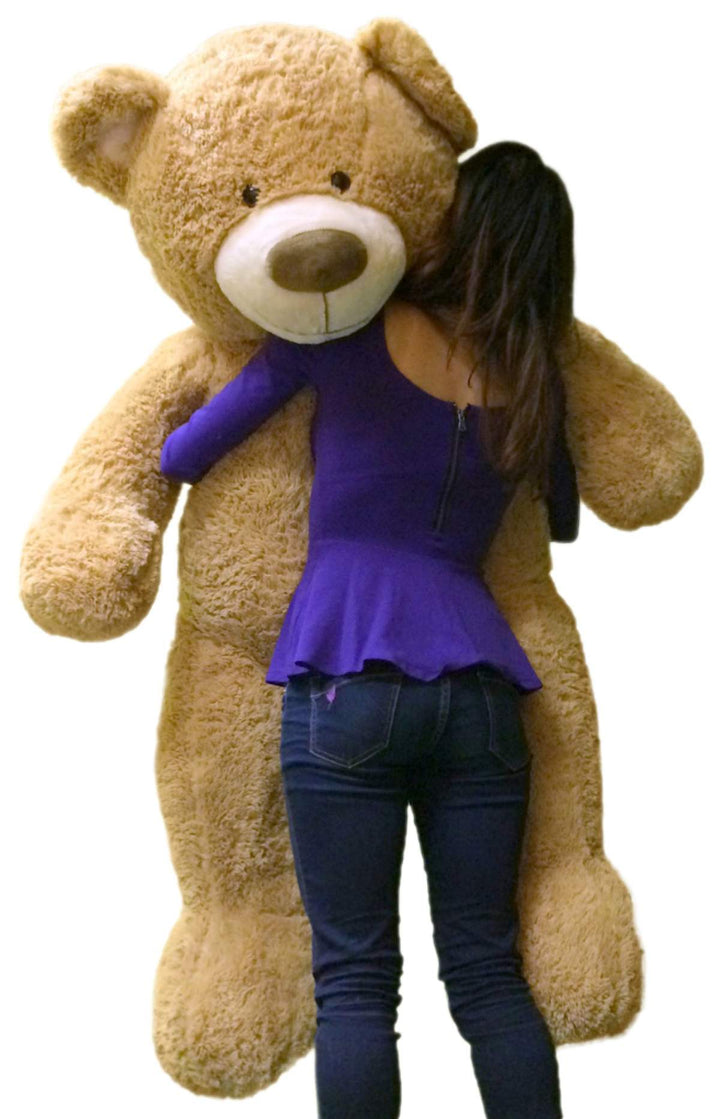 Big Plush Personalized Heart on 5 Foot Giant Teddy Bear, Heart on Chest is Customized with Your Message
