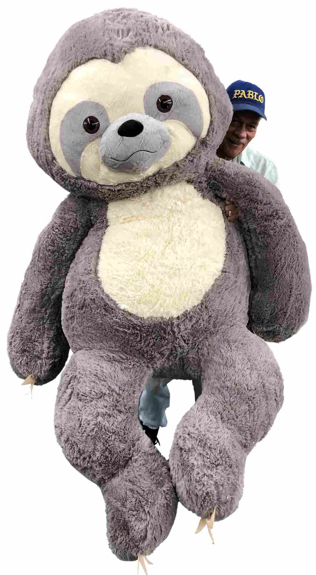  Giant Stuffed Sloth 7 Feet Tall 84 Inches Soft 213 cm Big Plush Huge Stuffed Animal Gray Color