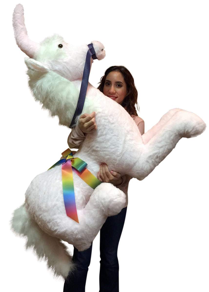 American Made Pink Giant Stuffed Unicorn Soft 4 Feet Wide, 3 Feet Tall