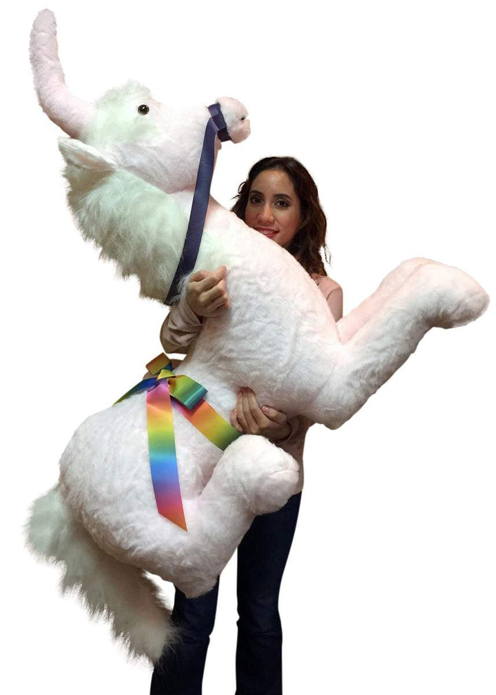American Made Pink Giant Stuffed Unicorn Soft 4 Feet Wide, 3 Feet Tall