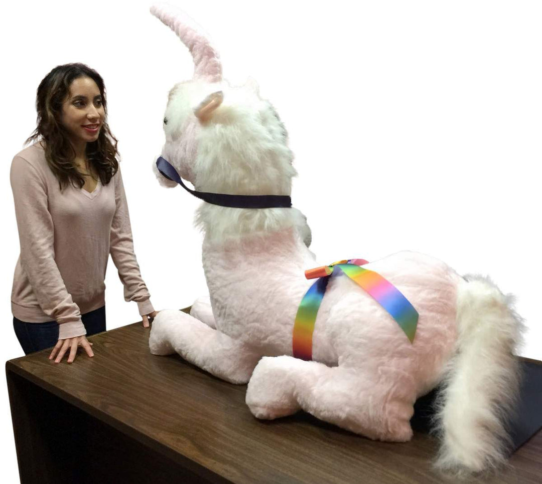 American Made Pink Giant Stuffed Unicorn Soft 4 Feet Wide, 3 Feet Tall