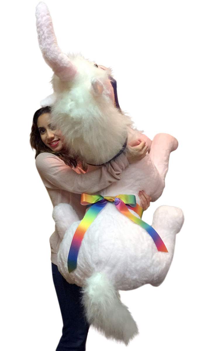 American Made Pink Giant Stuffed Unicorn Soft 4 Feet Wide, 3 Feet Tall