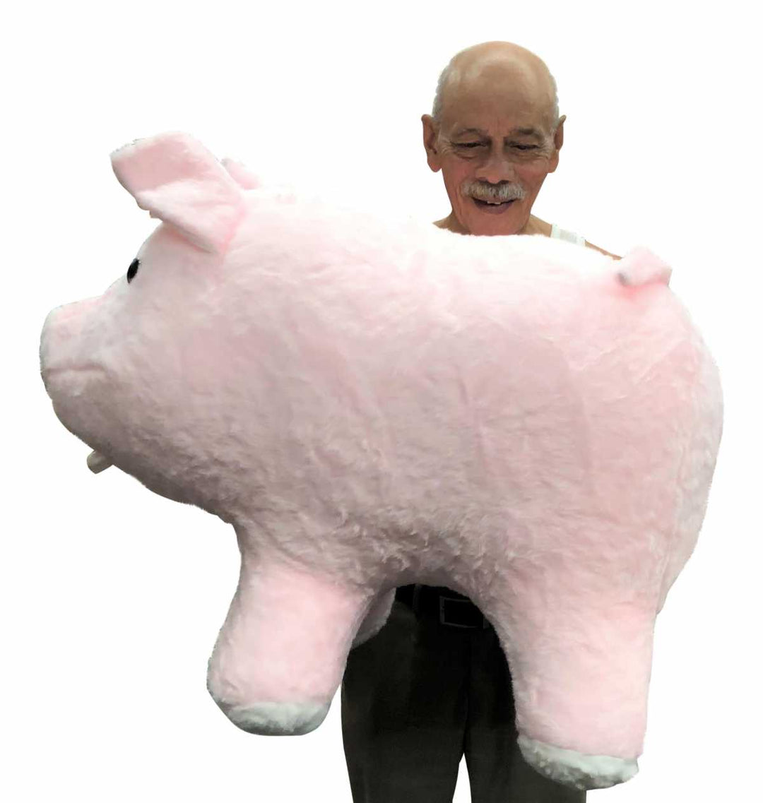 Big Plush® American made giant stuffed pink pig 3 feet long - 5